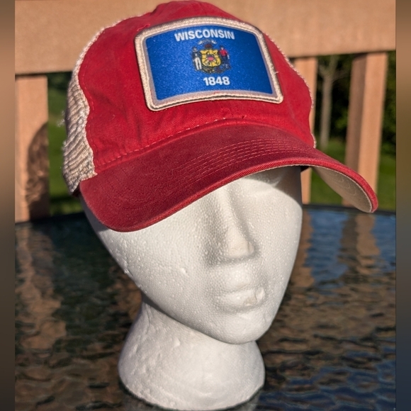 Wisconsin Licence Plate Snapback Trucker Hat Cap Adjustable - Picture 1 of 9